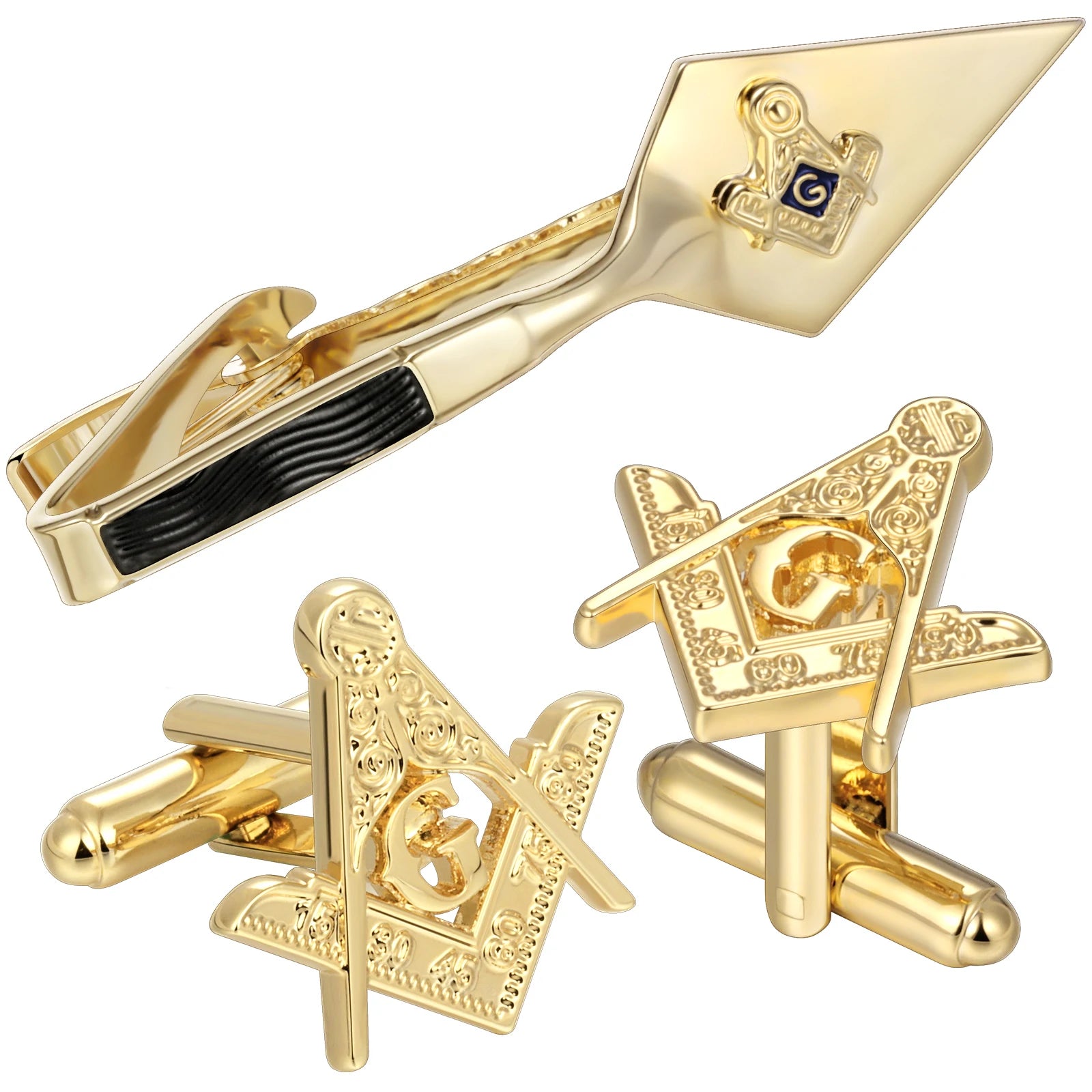 Freemason Masonic Tie Clip & Cufflinks Set – Men’s Jewelry & Accessories