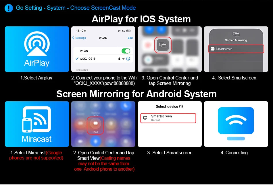 10/11.26" 4K Dash Cam with Wireless CarPlay, Android Auto & GPS