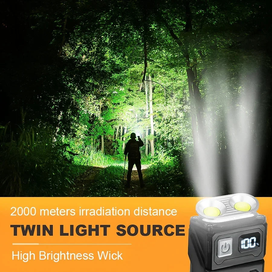 Mini USB Rechargeable LED Flashlight – Magnetic Base & COB Emergency Light