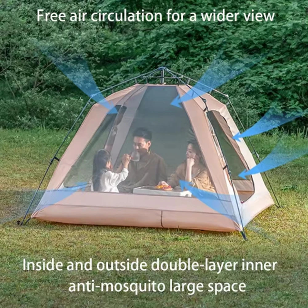 3-5 Person Double-Layer Waterproof Camping Tent