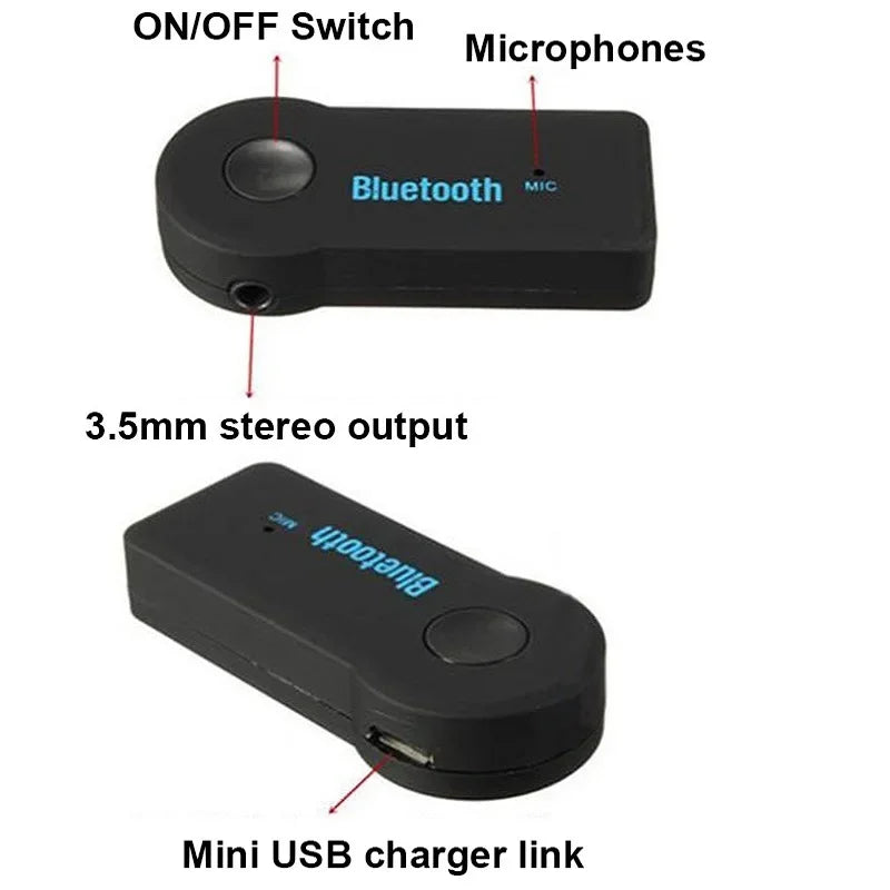 2-in-1 Wireless Bluetooth 5.0 Audio Receiver Adapter – 3.5mm AUX Jack
