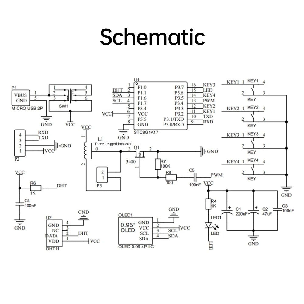 USB Humidifier DIY Kit – OLED Display with Temperature & Humidity Sensor
