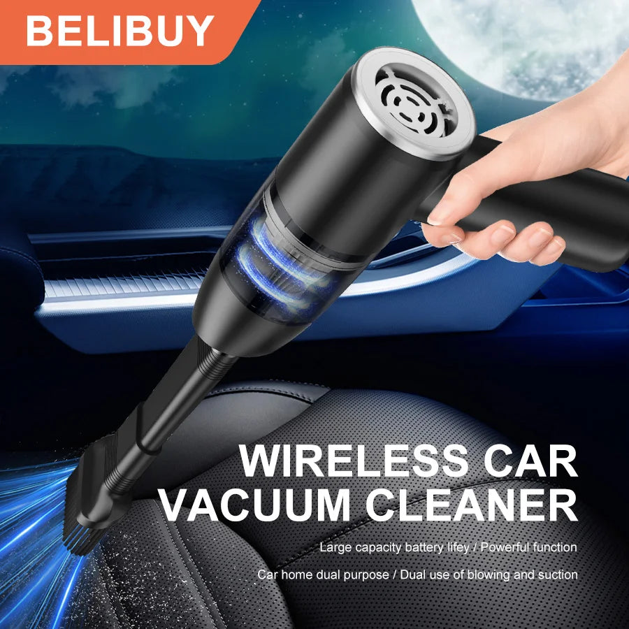 BELIBUY 12,000Pa Cordless Handheld Vacuum – 2-in-1 Vacuum & Air Duster