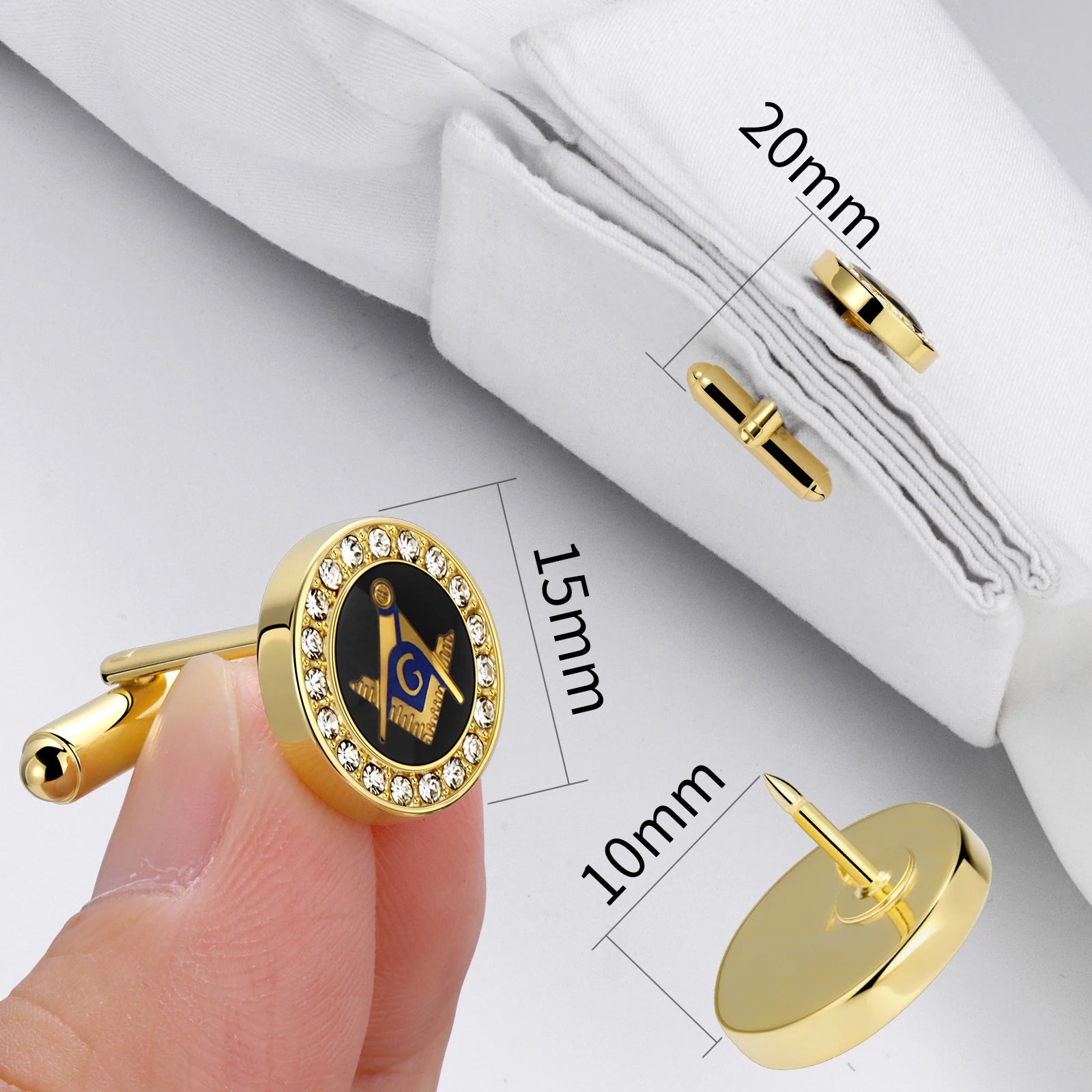 Freemason Masonic Tie Clip & Cufflinks Set – Men’s Jewelry & Accessories