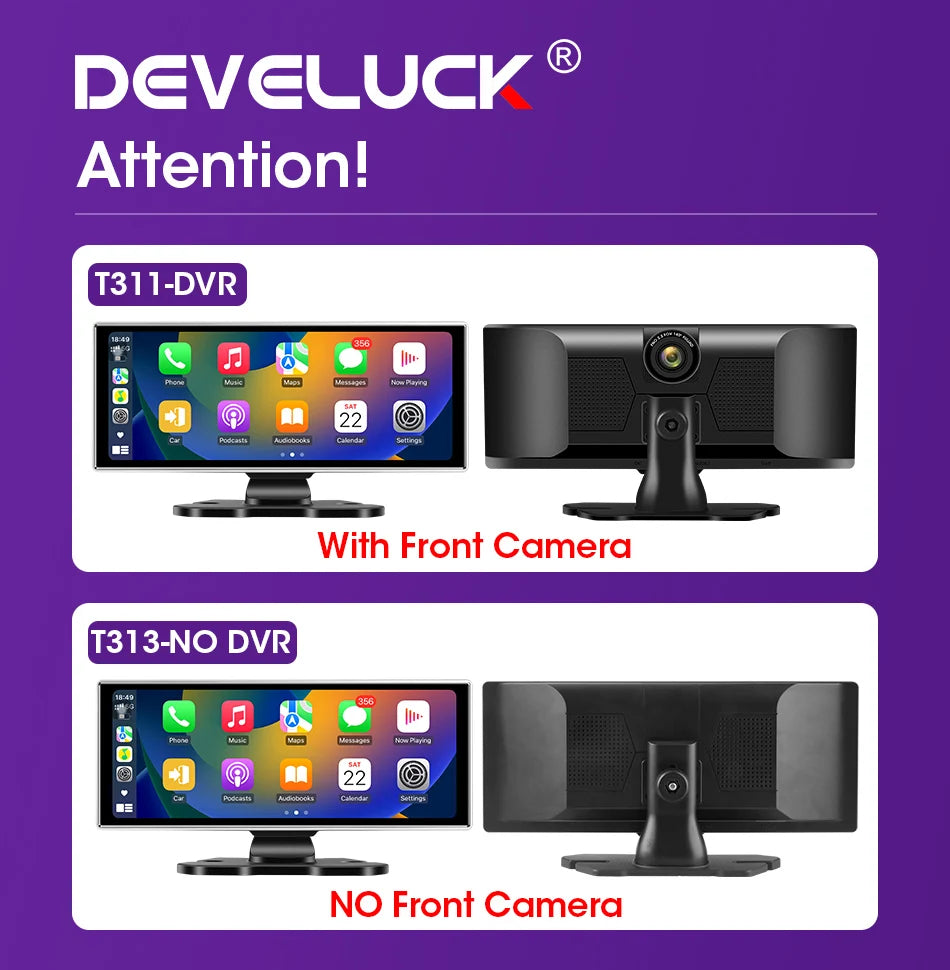 10/11.26" 4K Dash Cam with Wireless CarPlay, Android Auto & GPS