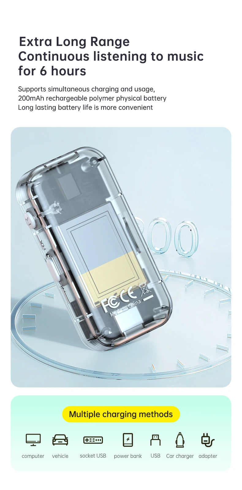 Bluetooth 5.4 AUX Adapter – 3.5mm Receiver & Transmitter with LED Display for Car, TV, Headphones