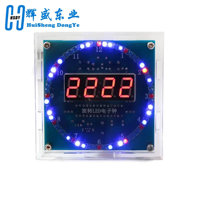 Rotating LED Display Clock DIY Kit – Temperature, Light Control & DS1302 Time Module