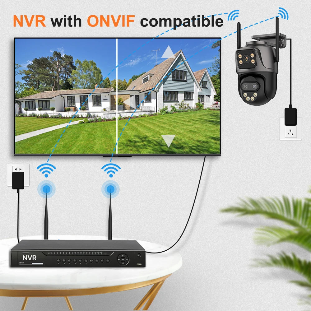 6K 9MP WiFi Outdoor PTZ Security Camera – 8x Zoom & Dual Screen