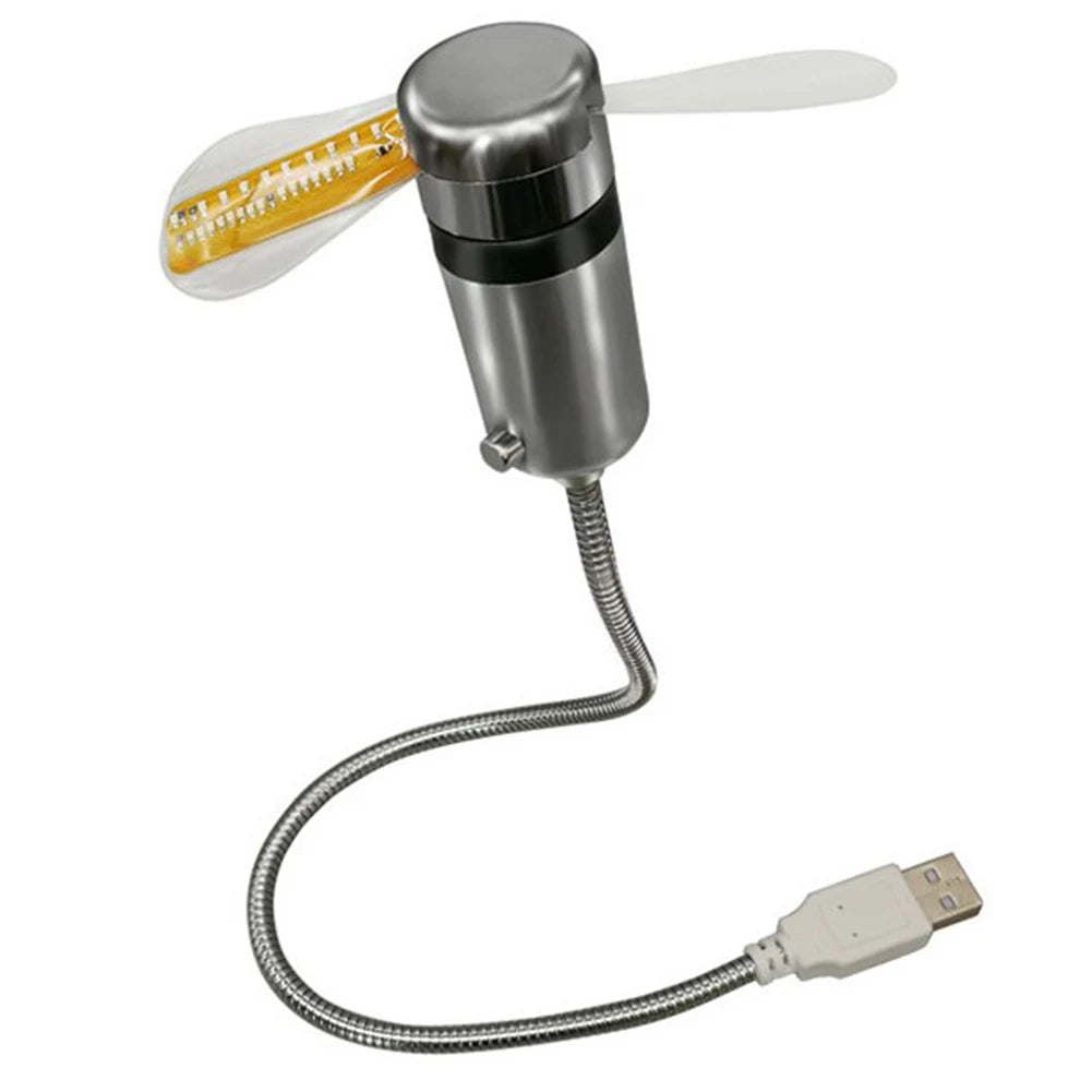 USB LED Clock Fan – Mini Cooling Fan with Time & Temperature Display