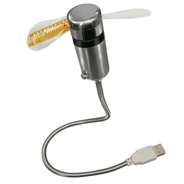 USB LED Clock Fan – Mini Cooling Fan with Time & Temperature Display