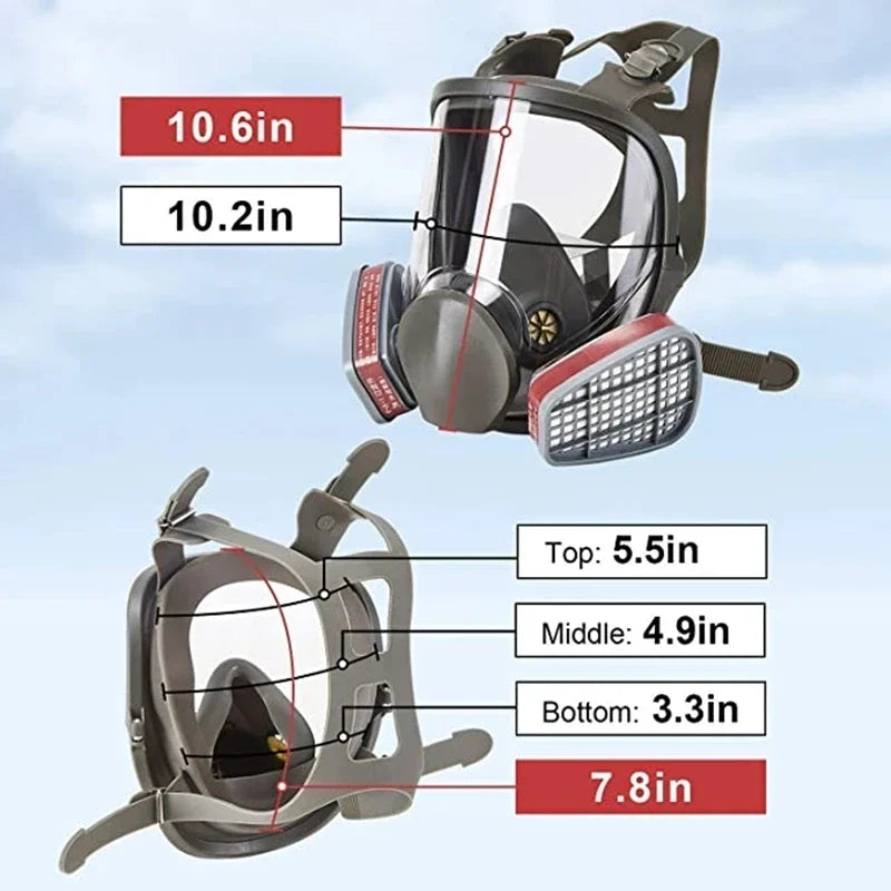 SJL 27-in-1 Full Face Respirator Mask – Industrial Safety Gas & Dust Filter Set