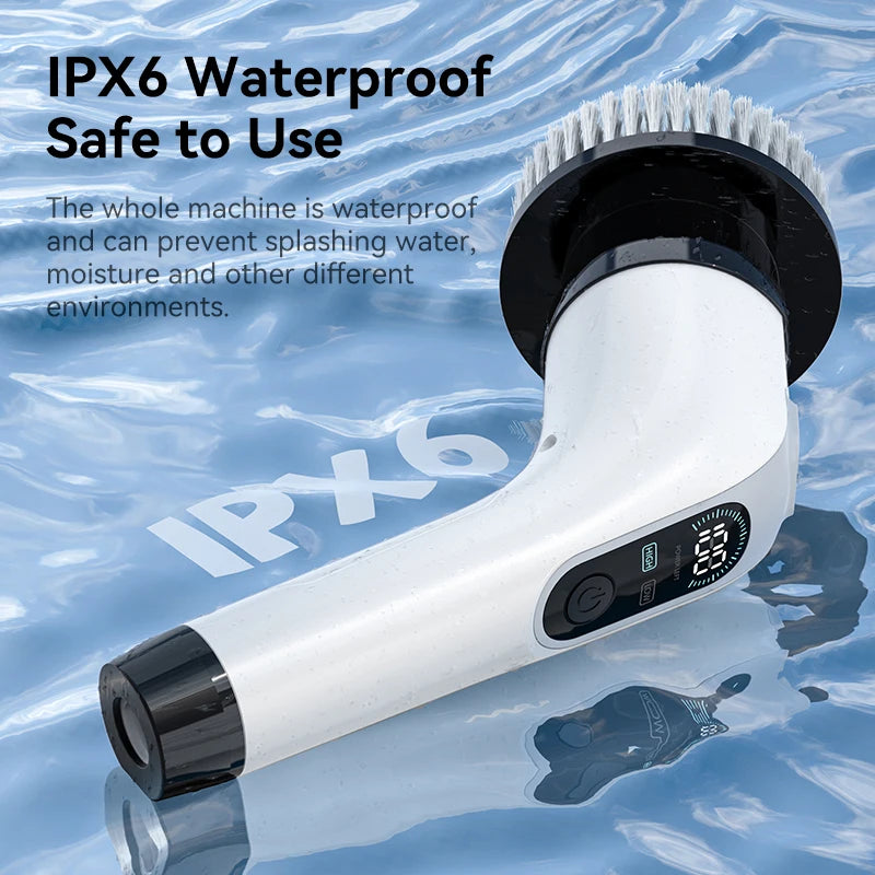 Cordless Electric Spin Scrubber – Handheld Cleaning Brush with 7 Heads for Bathroom & Kitchen