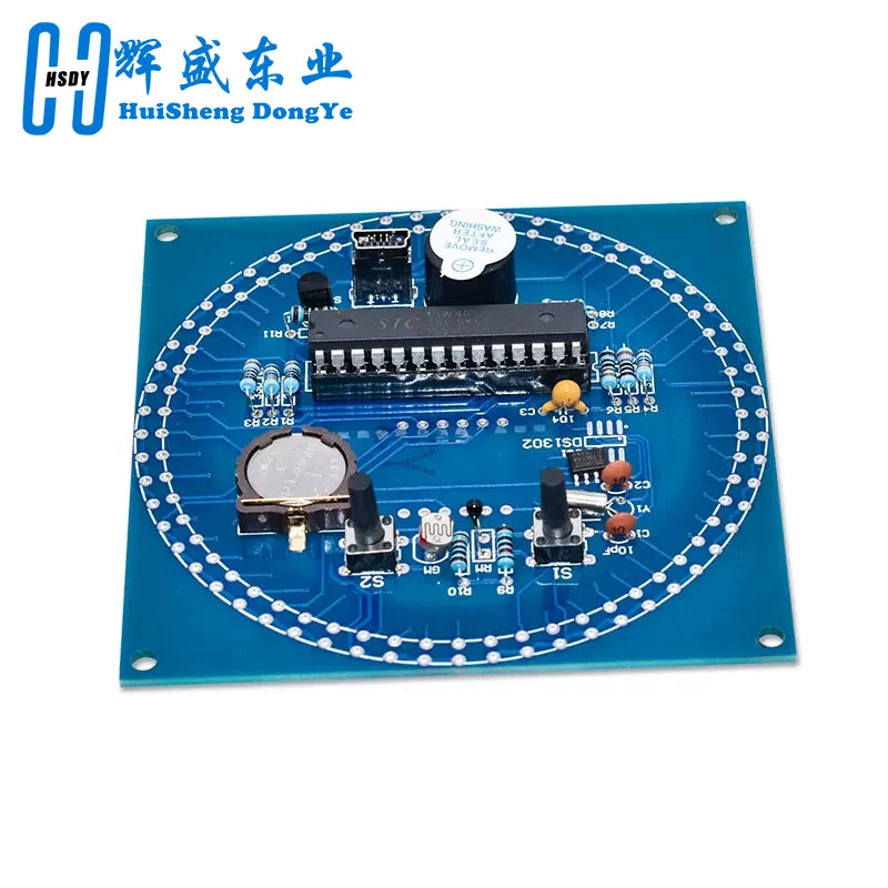 Rotating LED Display Clock DIY Kit – Temperature, Light Control & DS1302 Time Module
