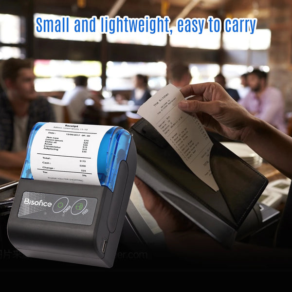 Bisofice Mini Thermal Receipt Printer – Wireless & USB