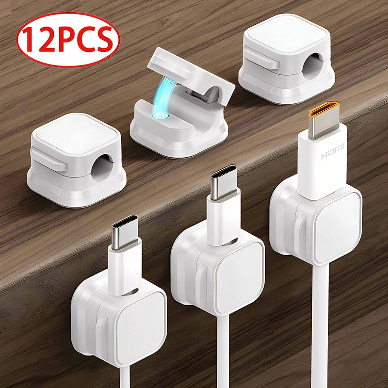 Magnetic Cable Clip – Adhesive Wire Organizer for Home & Office Desk Management