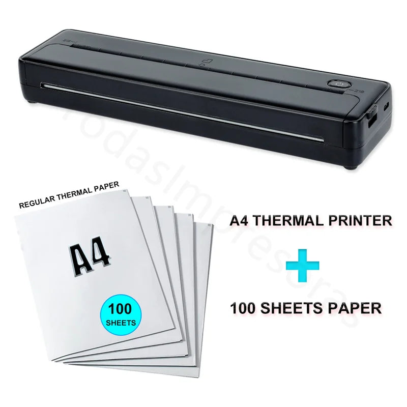 Inkless A4 Thermal Printer – Wireless Document & Photo Maker