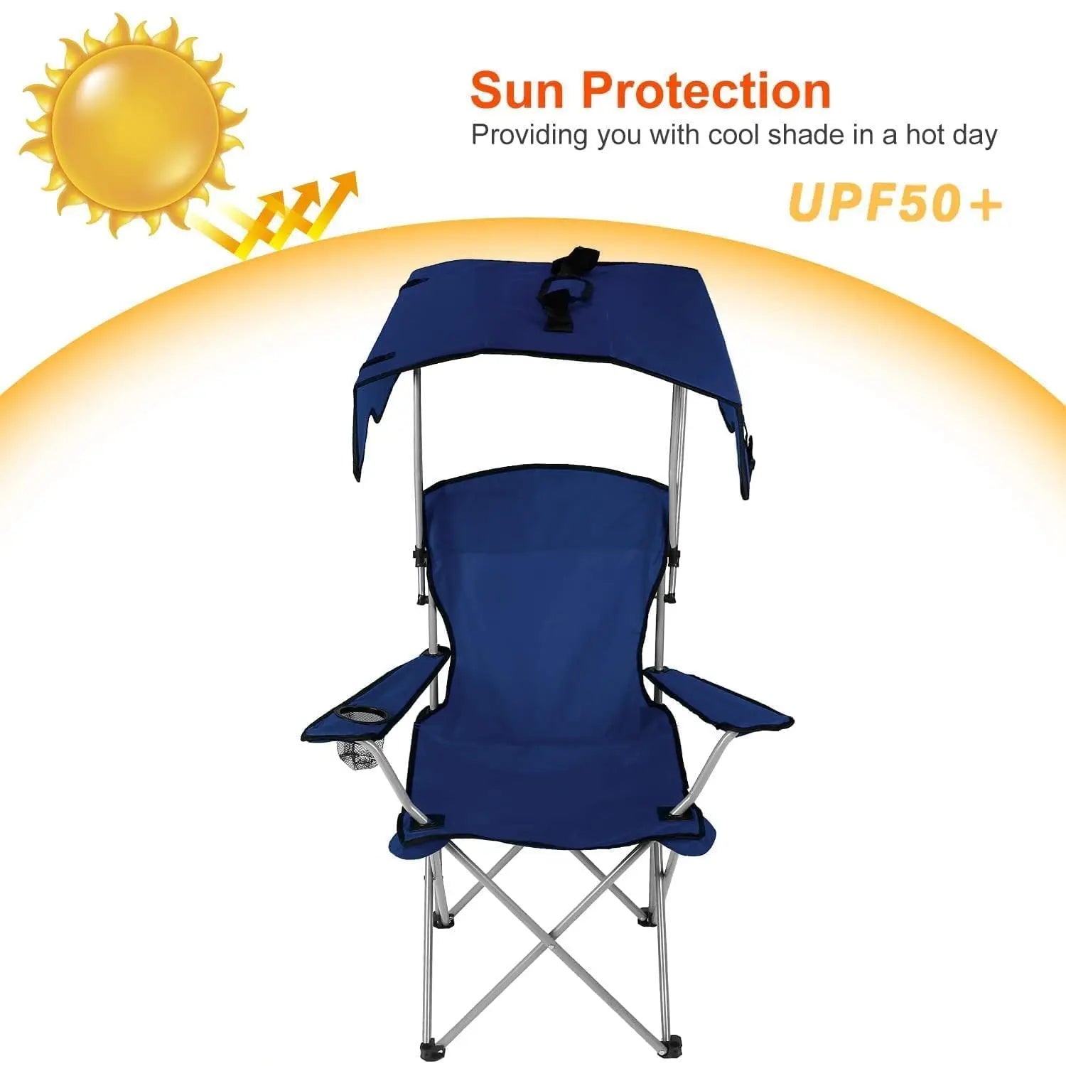 Camping Chair with Canopy and Cup Holder