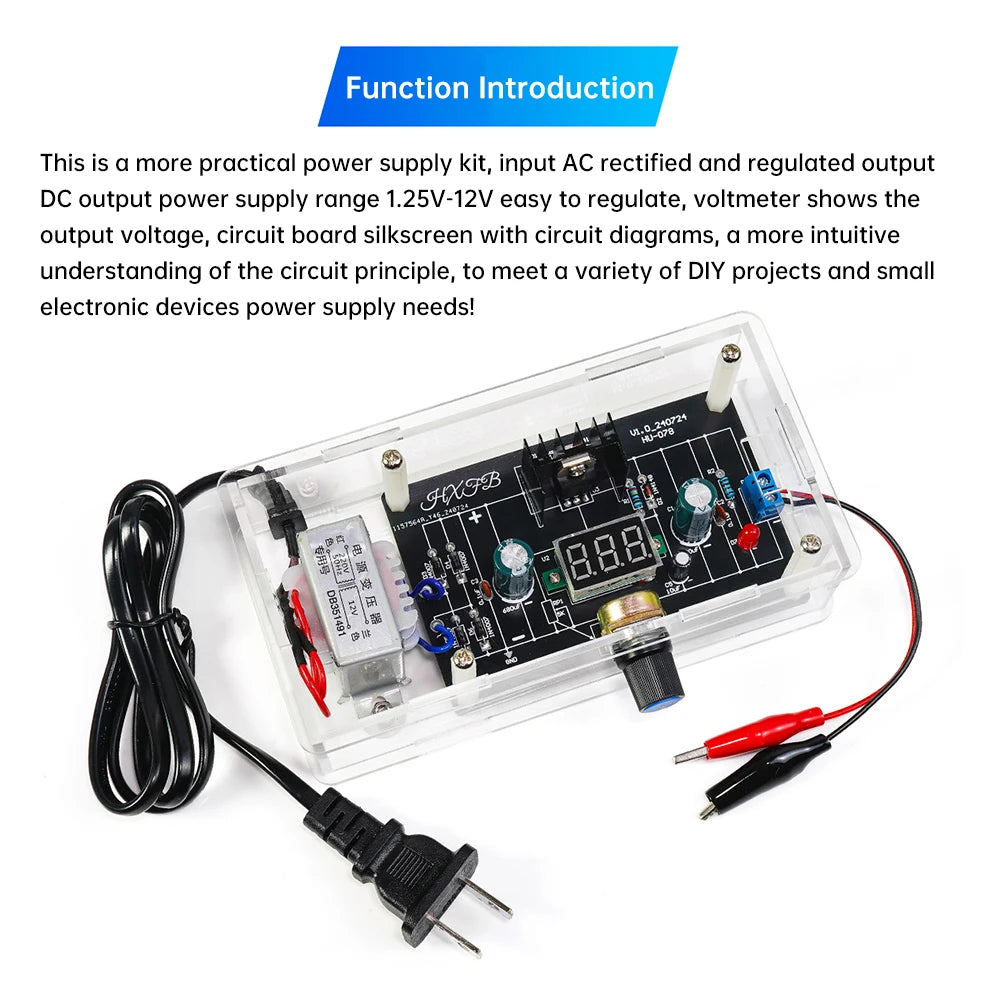 LM317 Adjustable Power Supply DIY Kit – DC Regulated Module for Welding Practice