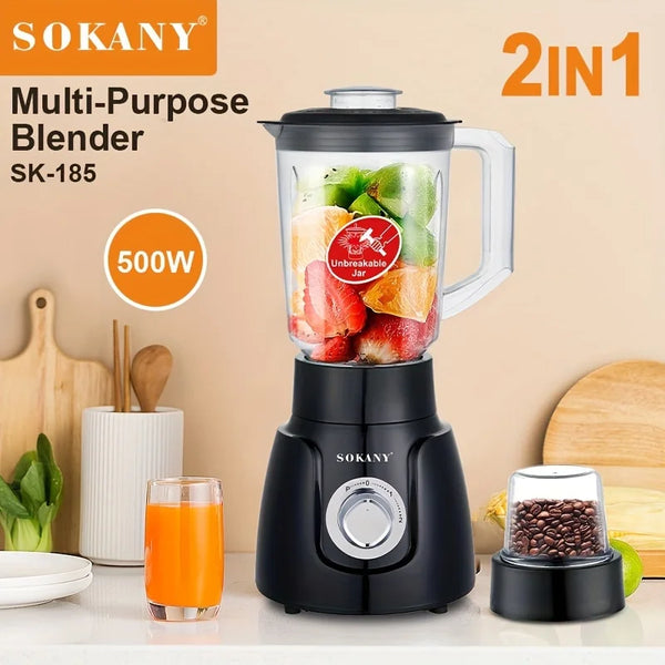Sokany 500W 1.6L Multi-Function Blender – Juicer & Grinder