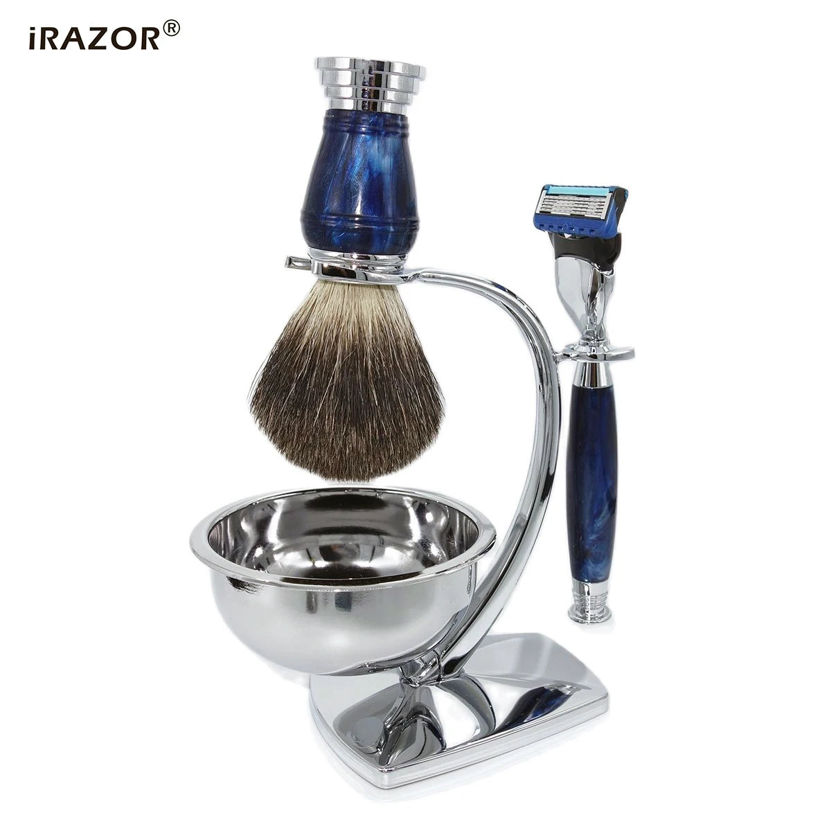 iRAZOR Royalblue 5-Layer Safety Razor – Shaving Kit & Barber Tool Gift for Men