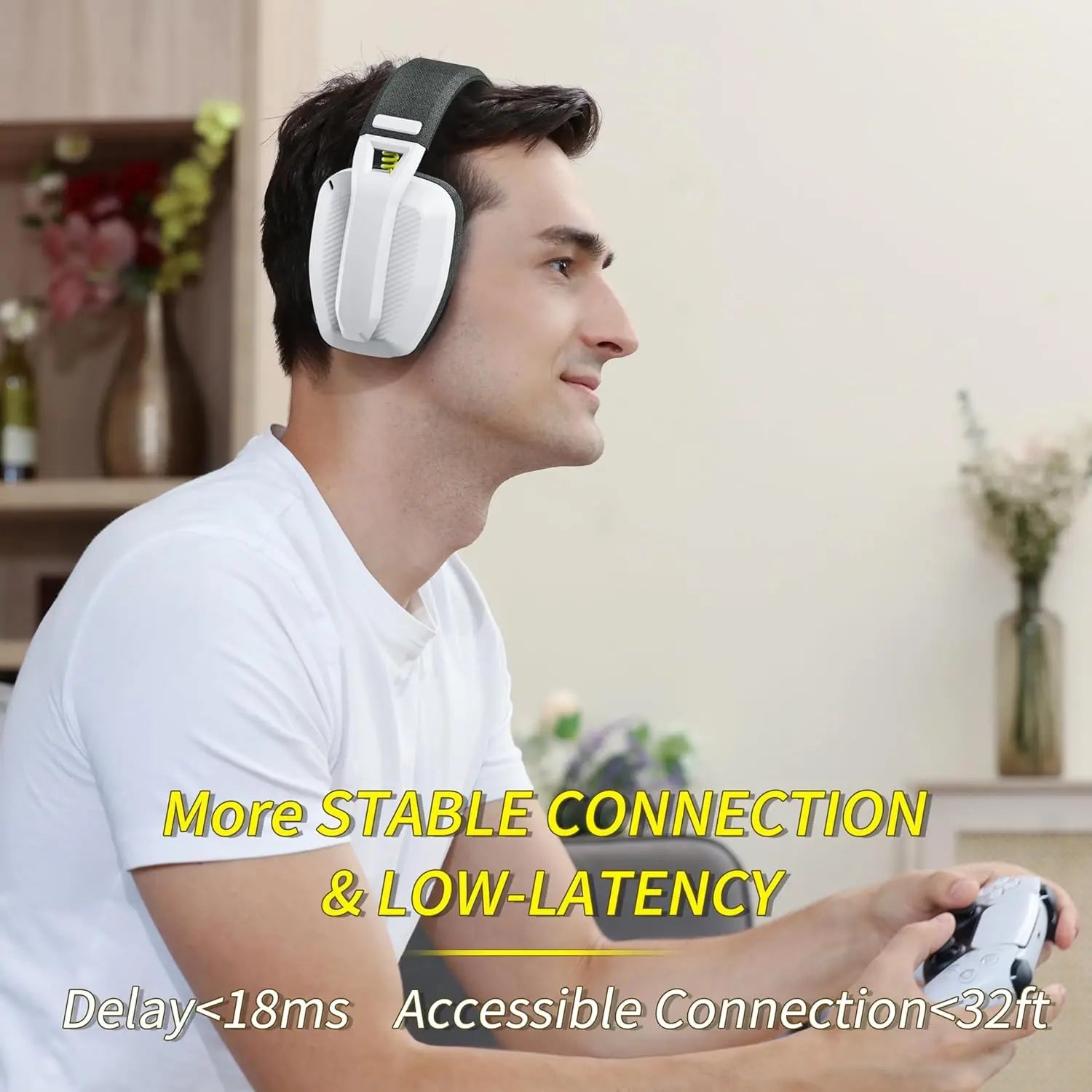 BINNUNE BW06 Wireless Gaming Headset – 2.4GHz & Bluetooth with Mic for PS5, PS4, PC & Mac