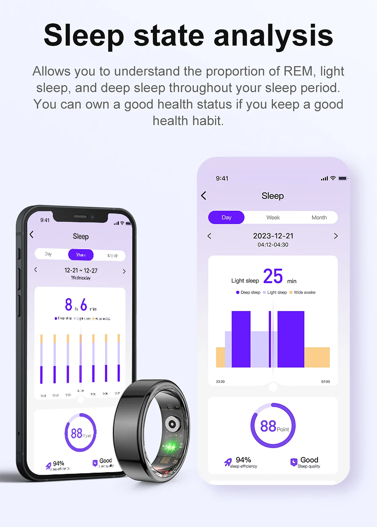 AMZMAX R02 Smart Ring – Fitness Tracker with Multi-Sport Modes, Health Monitoring, IP68 Waterproof Military-Grade Smart Ring