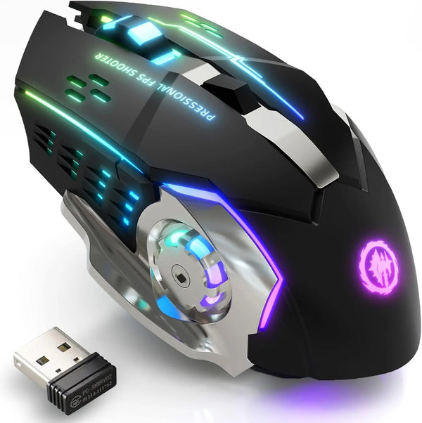 Rechargeable Bluetooth Gaming Mouse – Backlit Wireless USB for PC & Esports