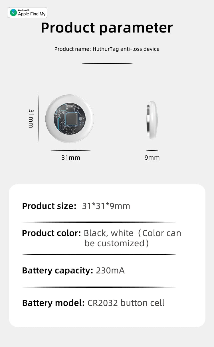 Timethinker Bluetooth GPS Tracker – Smart Anti-Lost Tag for Apple Find My