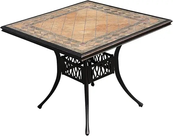 90cm Outdoor Round/Square Patio Dining Table with Umbrella Hole