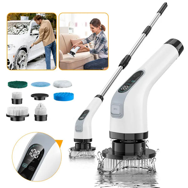 Cordless Electric Spin Scrubber – Handheld Cleaning Brush with 7 Heads for Bathroom & Kitchen