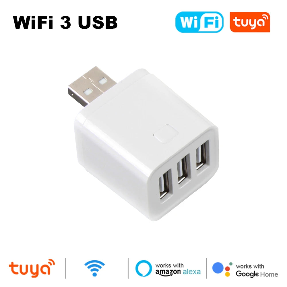 Tuya Smart USB Adaptor – WiFi/Zigbee Mini Plug with Timer & Voice Control