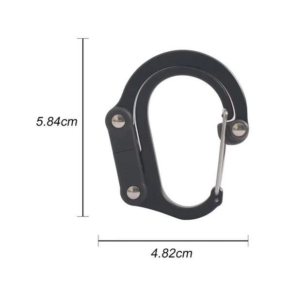 Hybrid Gear Clip Carabiner – Rotating Non-Locking Hook for Camping, Hiking & Travel