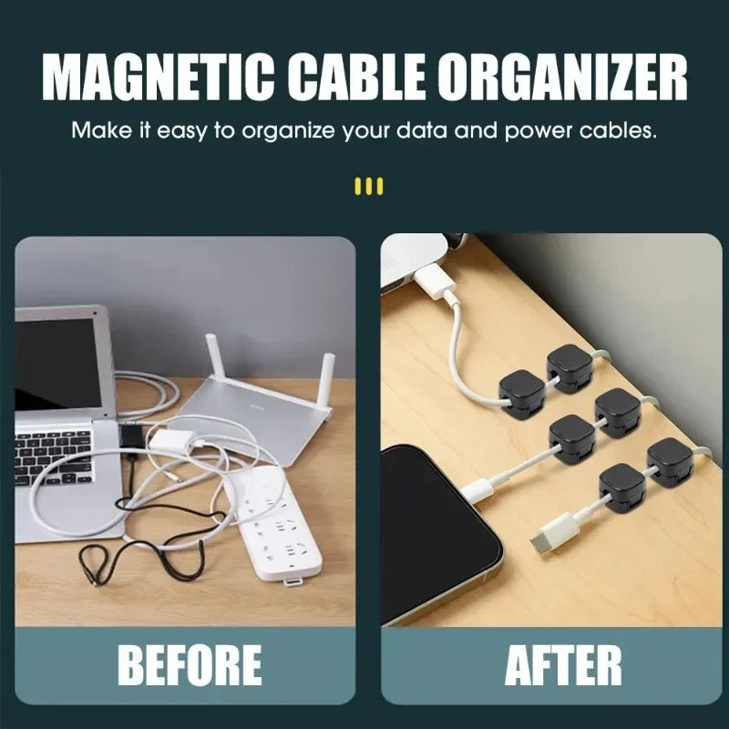 Magnetic Cable Clip – Adhesive Wire Organizer for Home & Office Desk Management
