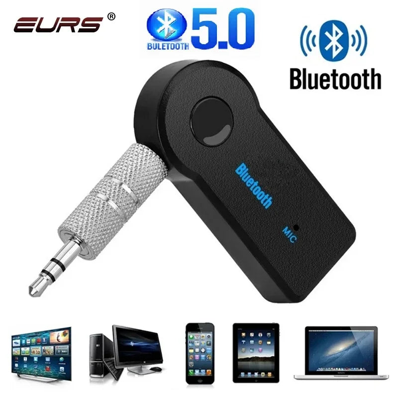2-in-1 Wireless Bluetooth 5.0 Audio Receiver Adapter – 3.5mm AUX Jack