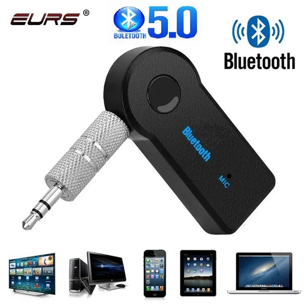 2-in-1 Wireless Bluetooth 5.0 Audio Receiver Adapter – 3.5mm AUX Jack