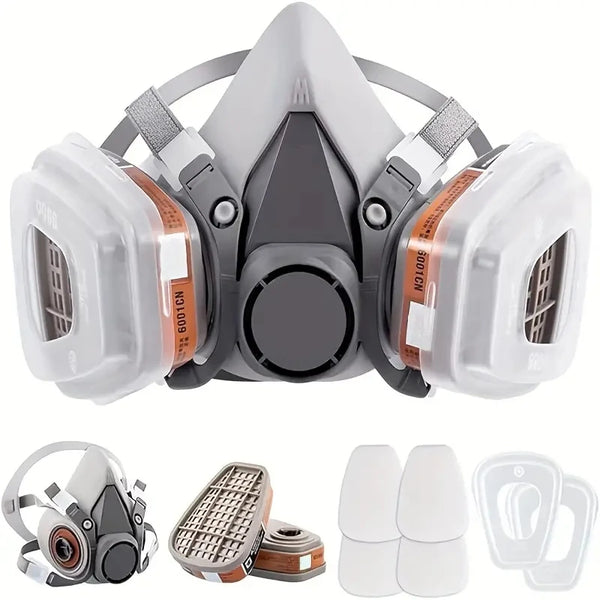 6200 Half Face Respirator Mask – 7-in-1/16-in-1 Gas & Dust Filter Safety Set