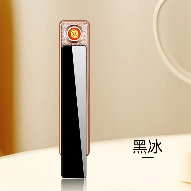 Mini USB Tungsten Lighter – Windproof Ultra-Thin Pull-Down Ignition for Men