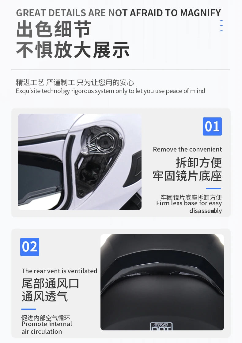 ORZ-991 Modular Flip-Up Motorcycle Helmet: