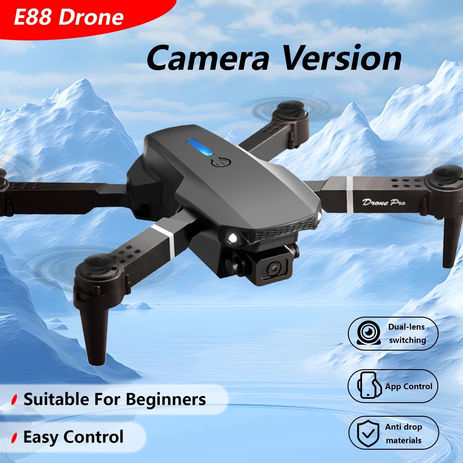 E88 HD Foldable WiFi FPV Drone – Beginner Friendly