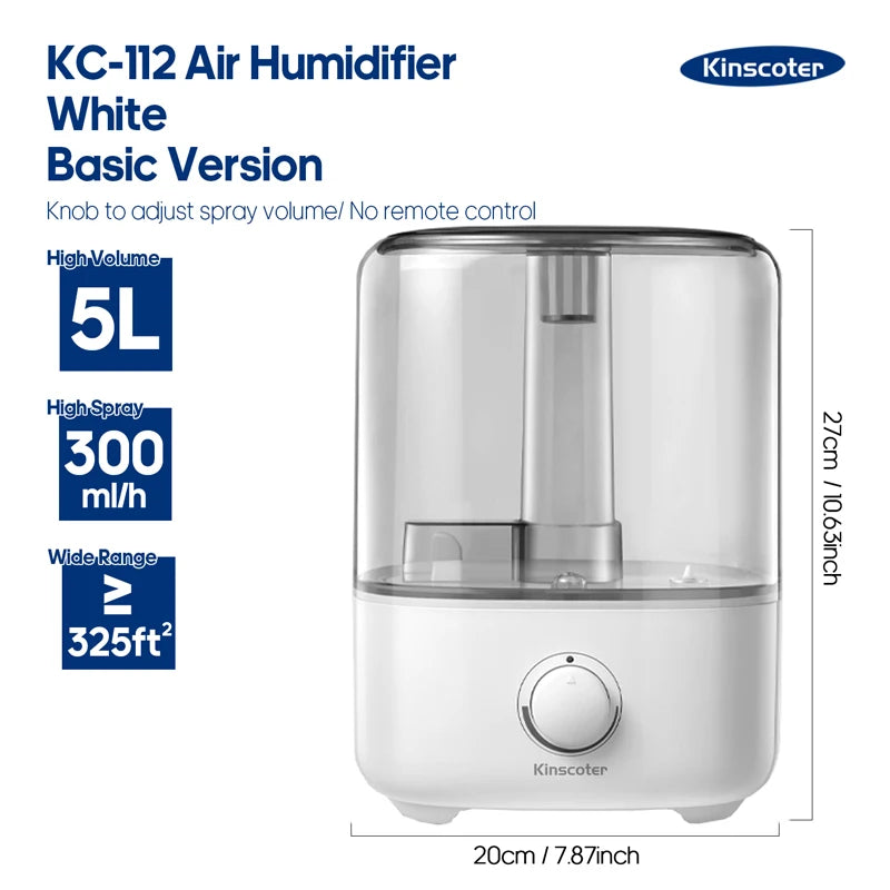 KINSCOTER 3L Large-Capacity Air Humidifier with Remote & Timer
