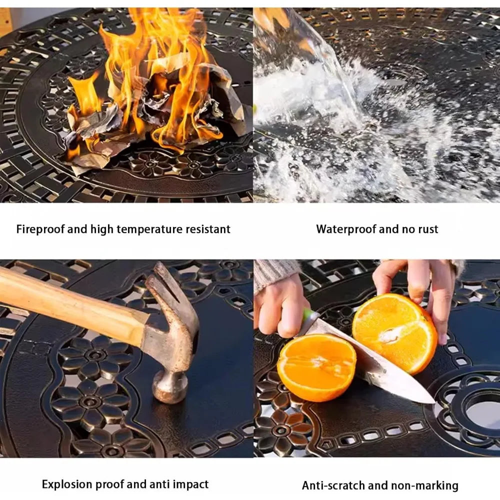 90cm Outdoor Round/Square Patio Dining Table with Umbrella Hole