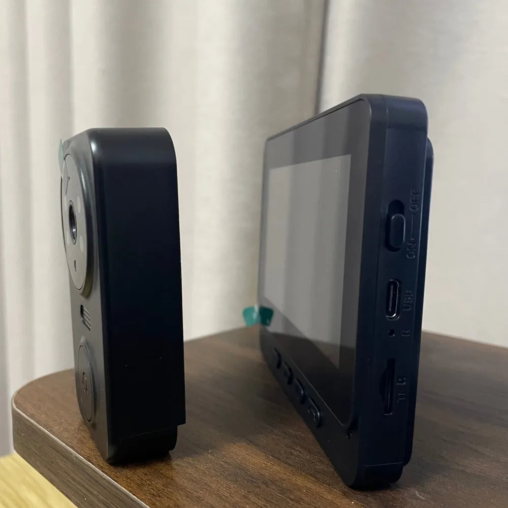 Wireless Video Doorbell – 4.3" HD Screen with Two-Way Talk & Night Vision