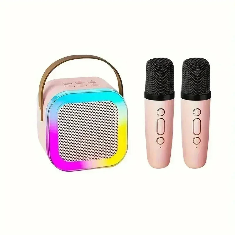 K12 Portable Bluetooth Karaoke Machine – PA Speaker with Wireless Microphones for Home & Kids