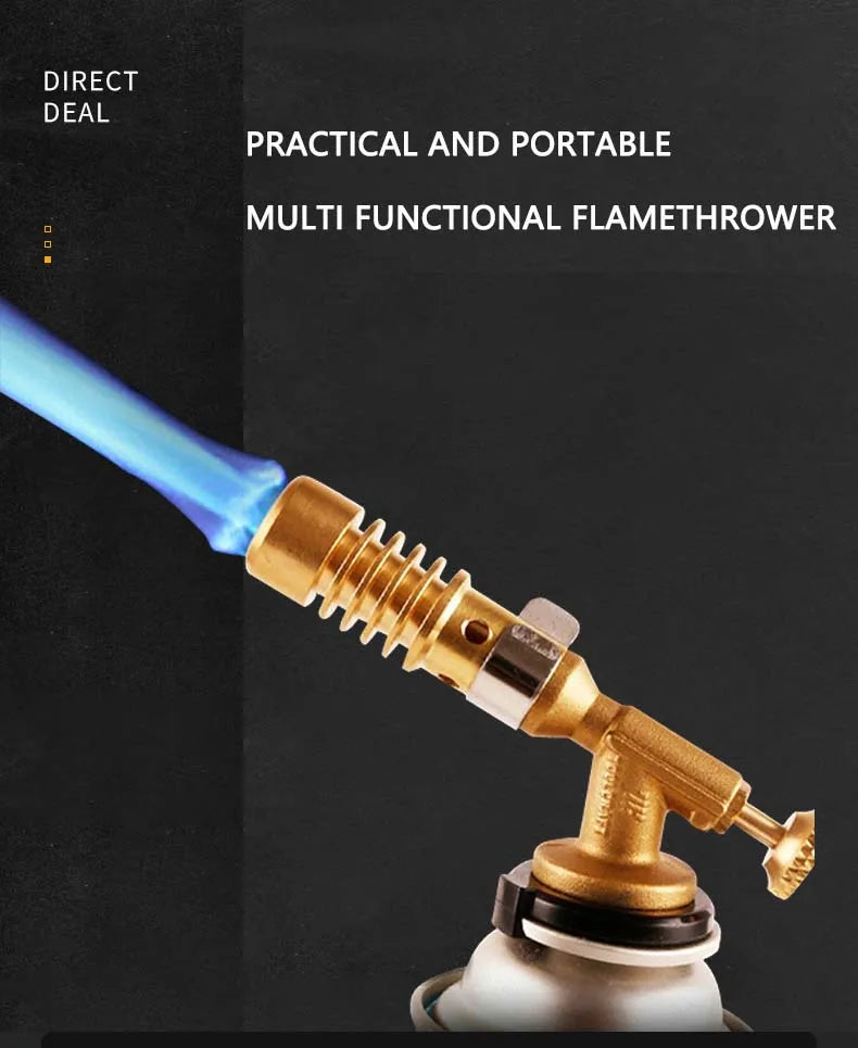 Camping Gas Torch – Butane Flame Gun with Auto-Ignition for Cooking & Soldering