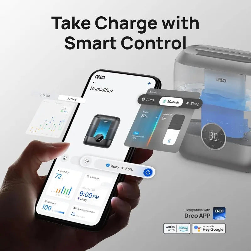 Smart 6L Cool Mist Humidifier – Quiet Ultrasonic Bedroom