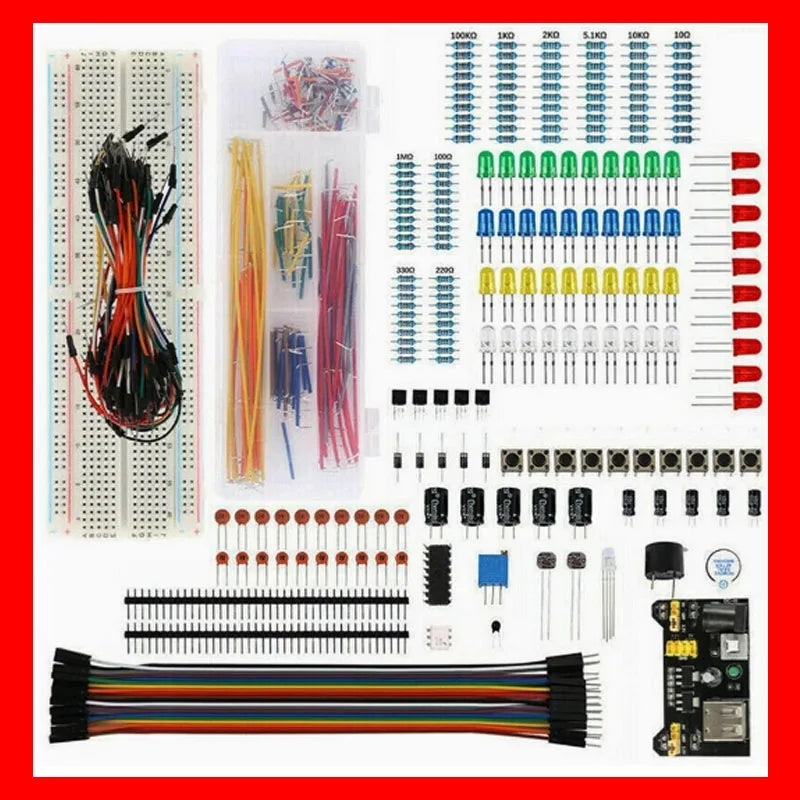 830-Hole Breadboard Kit with Electronic Components – Starter Pack for UNO & DIY Projects