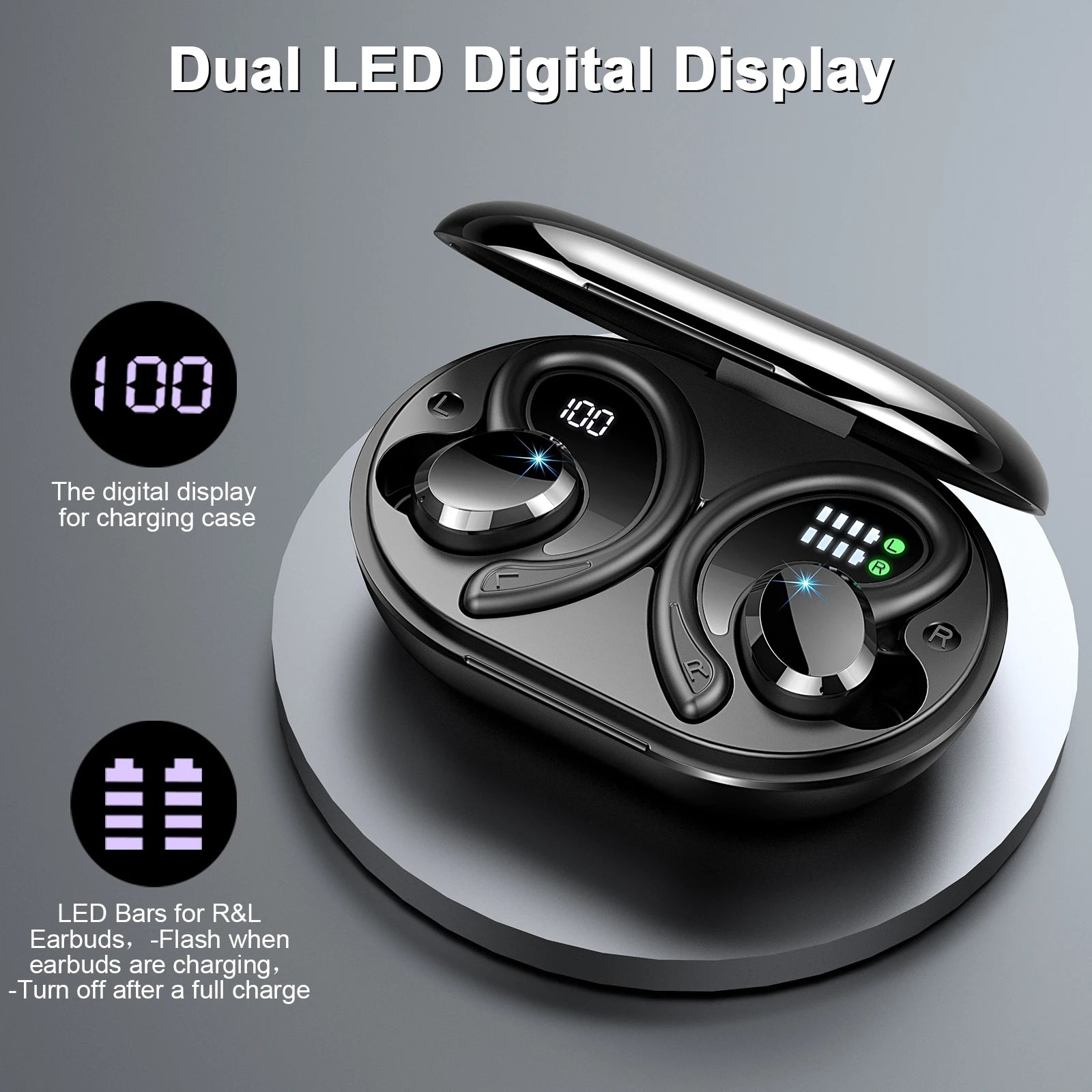 Bluetooth 5.3 Wireless Earbuds – 40H Waterproof Sport