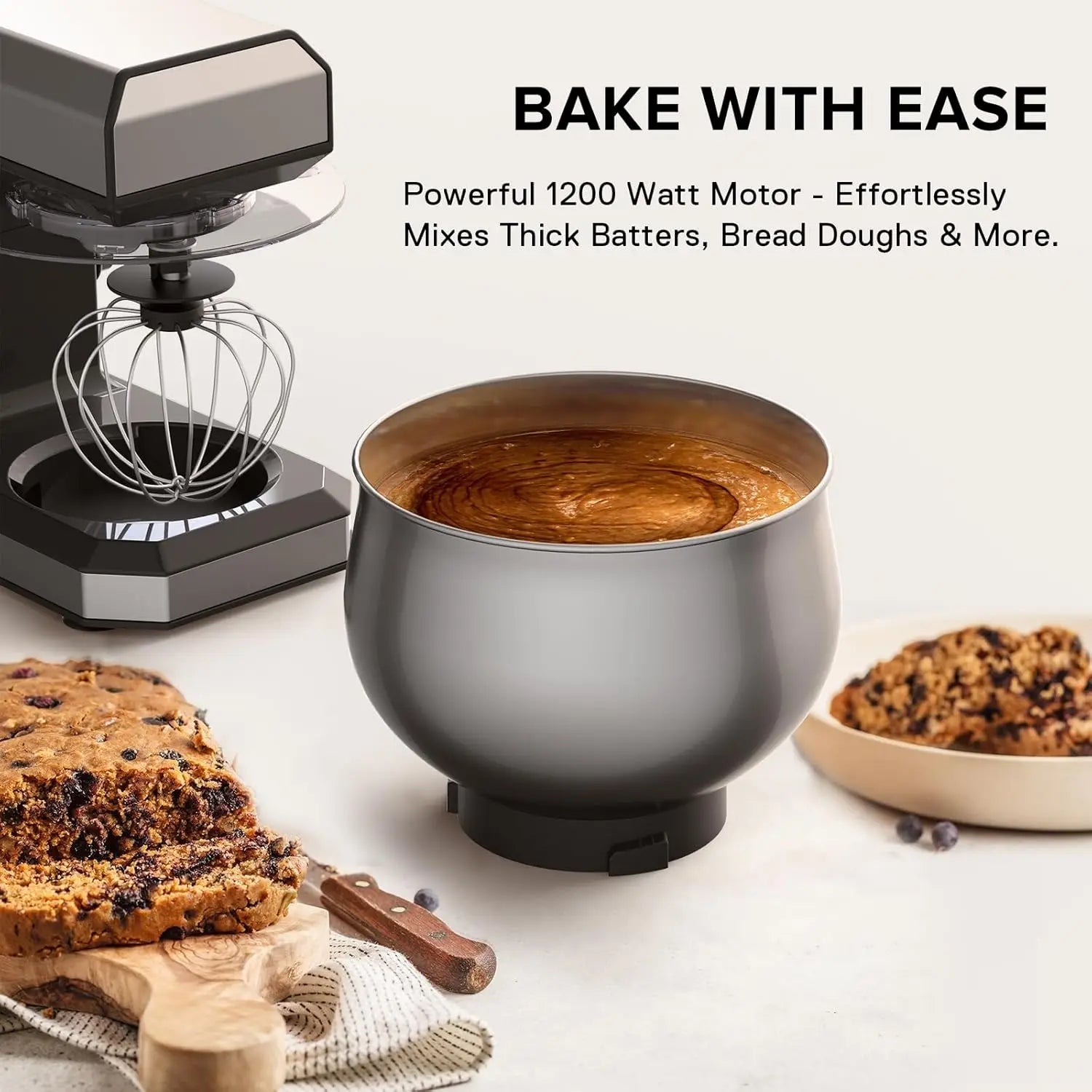 6-Speed Electric Stand Mixer – 4.2QT Stainless Steel Bowl