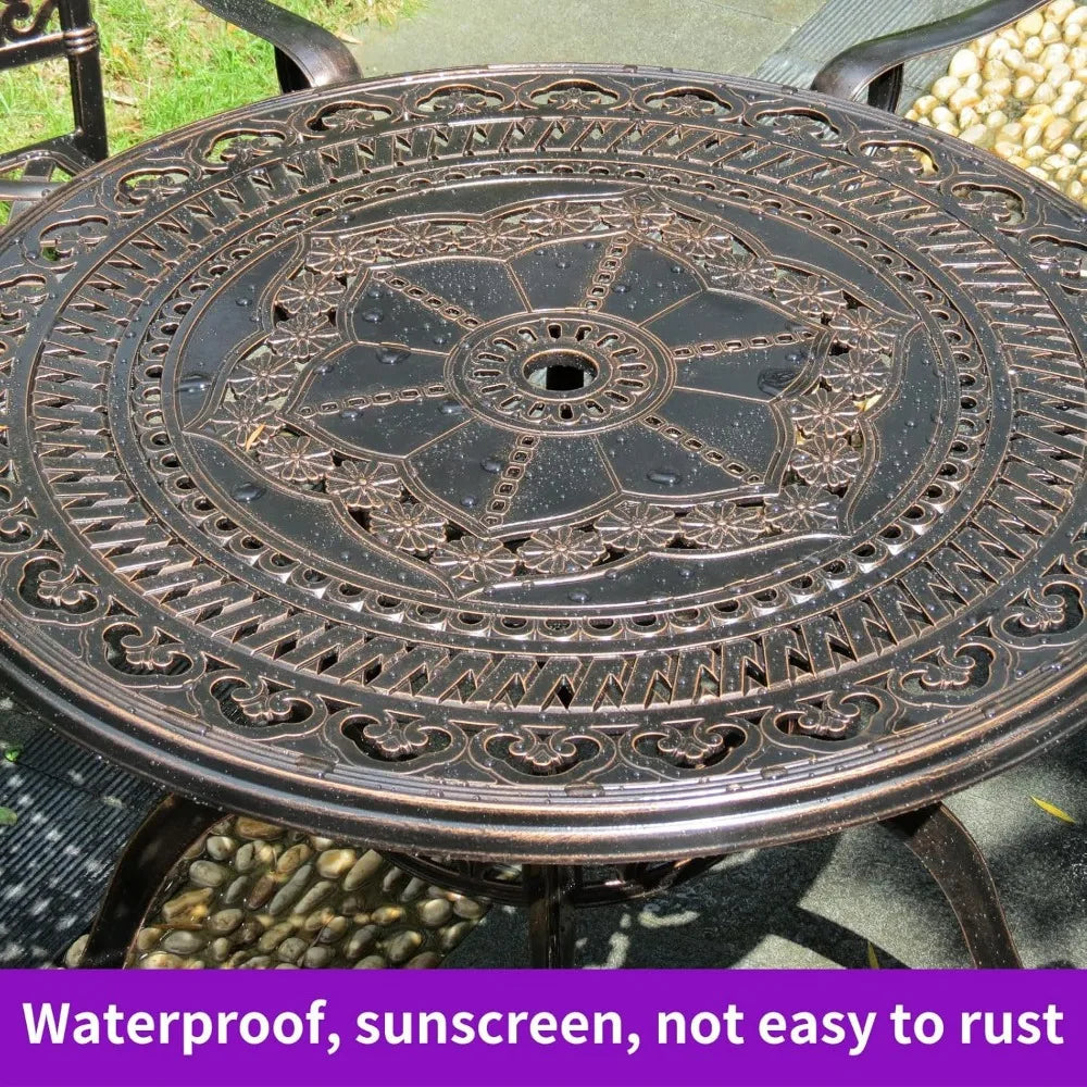 90cm Outdoor Round/Square Patio Dining Table with Umbrella Hole