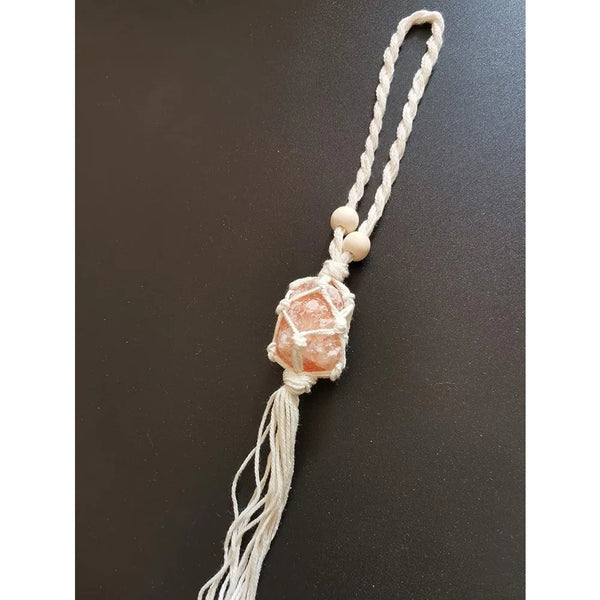 Handmade Himalayan Salt Car Rearview Mirror Pendant